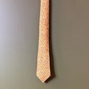 Orange Patterned Men's Tie 100% silk